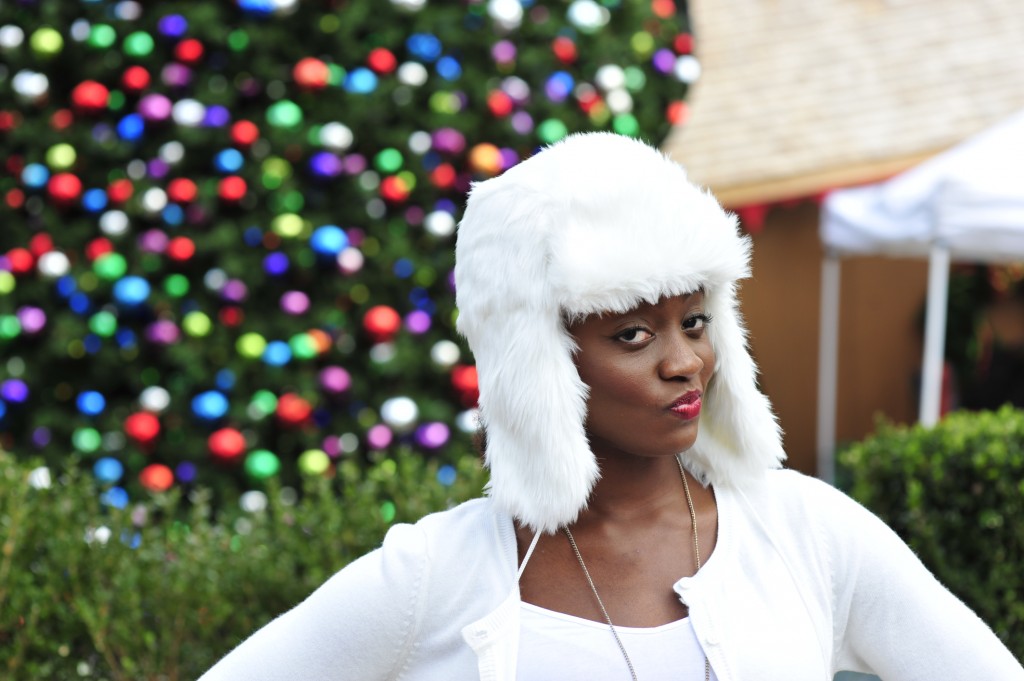 winter white, blushing black, outfits, outfit of the day, christmas, atlanta, red lipstick